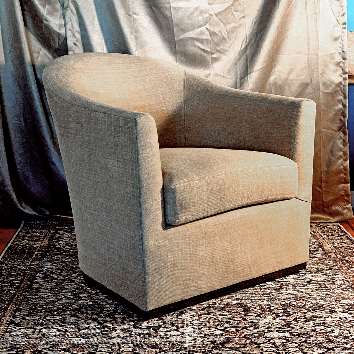 Griffith Swivel Chair in Rocco Ginger